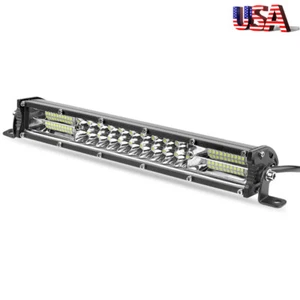 10in Slim Dual Row LED Light Bar Spot Flood Combo Offroad UTV SUV ATV Driving US - Picture 1 of 12