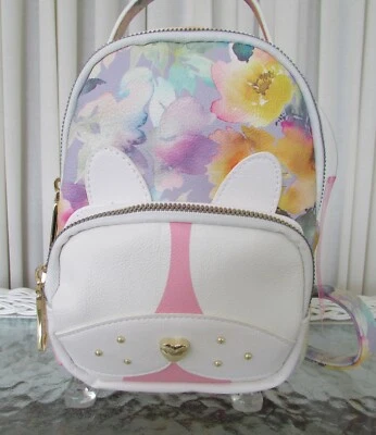 Mini Mochila Floral Betsey Johnson Kitsch Perro Nueva con Etiquetas Foto 1 de 4