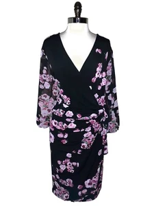 NEW INC International Concepts Plus Size 4X Sheath Dress Black Pink Floral - Picture 1 of 7