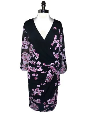 NEW INC International Concepts Plus Size 4X Sheath Dress Black Pink Floral - Image 1 of 4
