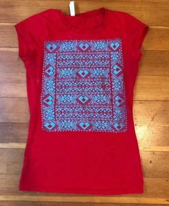 Top de mujer Día de los Muertos Día de los Muertos Rojo y Azul Eléctrico PAPEL PICADO - Imagen 1 de 3