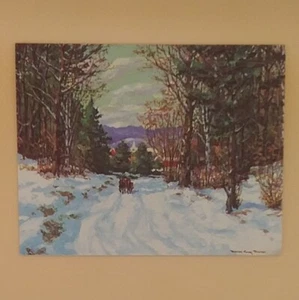 Vintage Christmas Card, Leaving The Village By Marion Gray Traver - Used - Picture 1 of 3