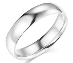 Solider echter 14K Weißgold Hochzeit Jubiläum Band Ring Standardpassform Herren Damen - Bild 1 von 21