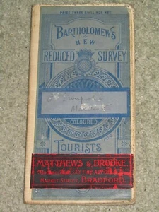 1917-20 Bartholomews Reduced Survey Map: sheet 8 Liverpool & Manchester on cloth - Foto 1 di 2