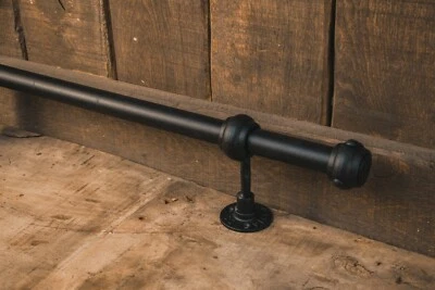 Industrial foot rail, black, home bar, vintage,metal, cast iron, kitchen, bar - Image 1 of 4