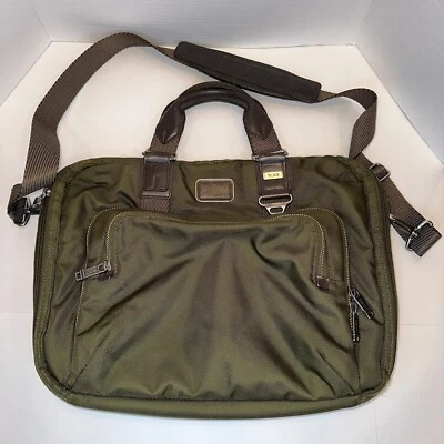 Tumi Olive Green Ballistic Nylon Laptop Bag Expandable 226310LH Organizer - Image 1 of 4