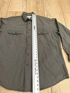 Claiborne Dress Shirt Men's Long Sleeve Size Large Checkered Brown Black Small - Picture 1 of 14