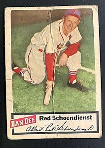 1954 Dan-Dee Potato Chip Red Schoendienst # 22 St Louis Cardinals BV $ 200.00