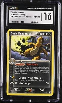 Pokemon Dark Dragonite 15/109 Rare EX Team Rocket Returns - CGC 10 - Image 1 of 3