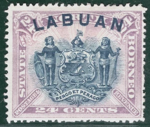 North Borneo LABUAN QV Stamp SG.73 24c (1894-96) ARMS Mint MM Cat £42 EBLUE39 - Picture 1 of 6