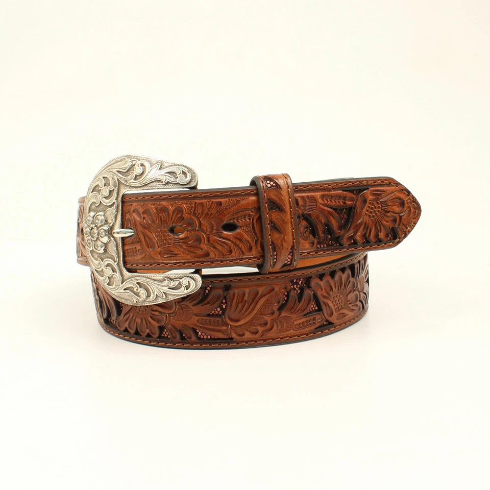 Nocona Ladies Bronze Glitter Floral Belt N3411502 - Image 1 of 1
