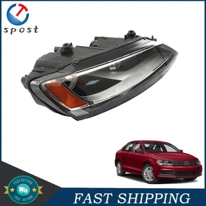 Halogen Black Clear Lens Right For Volkswagen Jetta 2011-2018 Black Headlight - Picture 1 of 13