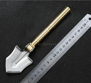 Outdoor Brass Portable Mini Multi EDC Shovel Engineer Digging Gardening Shovel & - Foto 1 di 12