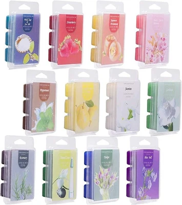 La cera de soja perfumada se derrite - Juego de 12 cubos/tartas de cera surtidos de 2,5 oz - Valor a granel Ho Foto 1 de 4