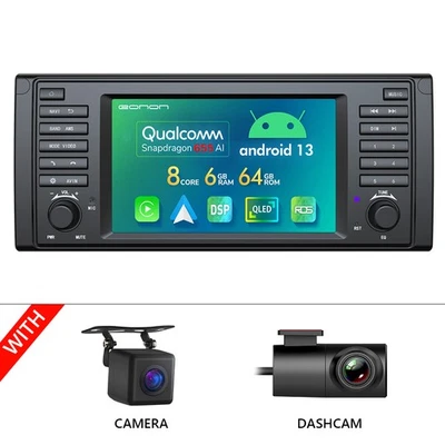 CAM+DVR+Für BMW 5 E39 7" Autoradio Navi Android 13 8Kern 6+64 CarPlay DSP 4G LTE - Bild 1 von 4