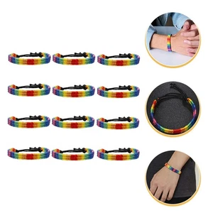  12pcs Regenbogen LGBT Pride Armband Einstellbare farbenfrohe Perlen Armband - Bild 1 von 10