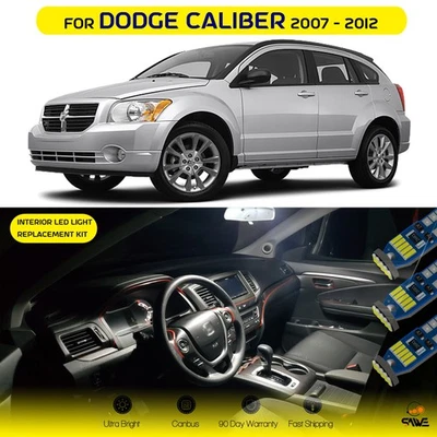 8x Kit de paquete de bombillas LED interiores para Dodge Caliber 2007-2012 ULTRA BLANCO Foto 1 de 4