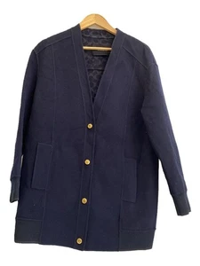 COACH Cardigan (thick) XS Wool NVY Plain CB630 Used - Picture 1 of 5