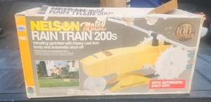 Cast Iron Traveling Rain Water Lawn Train Sprinkler Powerful Two-Speed Watering - Picture 1 of 9