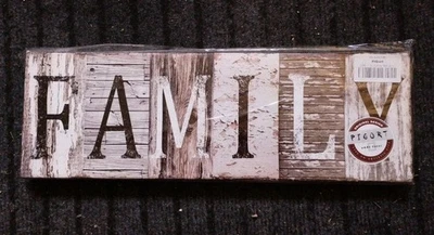 RETRO - FAMILY - Stretched canvas  SIGN 14x 2.5x42cm New Gift Item - Image 1 of 4