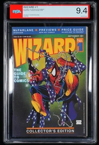 Wizard Mag #1 Direct Edition Spider-Man Todd McFarlane Cover PSA 9.4 WP NOT CGC - Picture 1 of 2