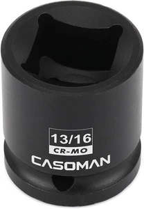 1/2" Drive 4-Point Square Socket-13/16", Budd Wheel Impact Socket, CR-MO - Picture 1 of 5