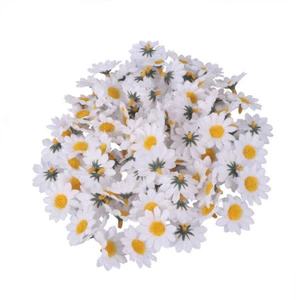 100pcs Künstliche Gänseblümchen Weiß Blumen Köpfe Hochzeit Dekor Blumen - Bild 1 von 12