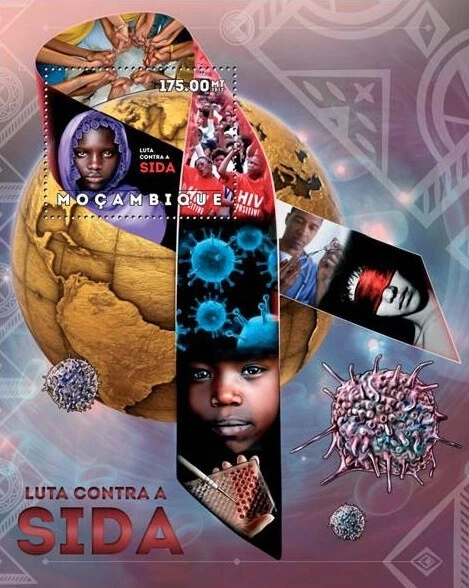 Mozambique 2012 MNH MS, Disease, AIDS, Red Cross, Virus, Health  [B6] - Image 1 of 1