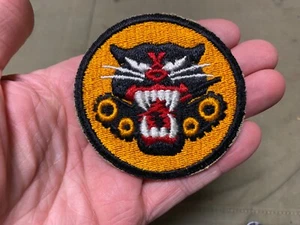 ORIGINAL WWII US ARMY TANK DESTROYER REGIMENT JACKET INSIGNIA PATCH-SOLID WHEEL - Picture 1 of 2