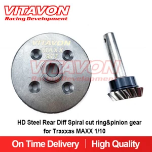 VITAVON HD Steel Rear Diff Spiral Cut Ring&Pinion Gear For Traxxas MAXX 1/10 - Picture 1 of 7