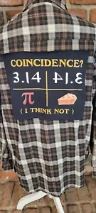 Math or Science logo on an upcycled flannel. Custom-made for YOU! - Picture 1 of 4