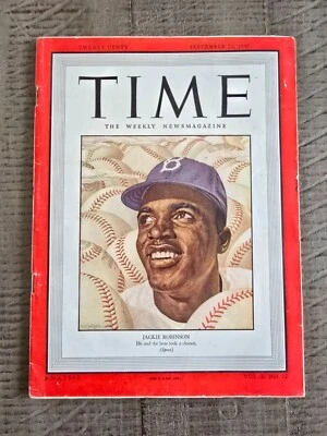 Time Magazine Sept 22, 1947 Jackie Robinson 1st Cover Vol 50 No. 12 - Image 1 of 4