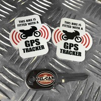 MOTORCYCLE GPS TRACKER anti theft SECURITY stickers decals x2 harley, yamaha