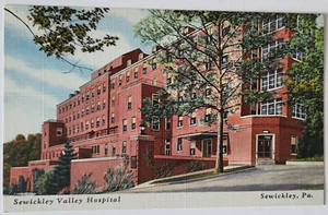 VINTAGE 1943 PC SEWICKLEY VALLEY HOSPITAL SEWICKLEY PA STAGNO ARCHIVI NOS NUOVO DI ZECCA * - Foto 1 di 2
