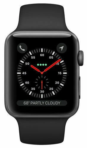 Apple Watch Series 3 38mm Space Gray Aluminium Case with Black Sport Band (GPS)  - Image 1 of 1