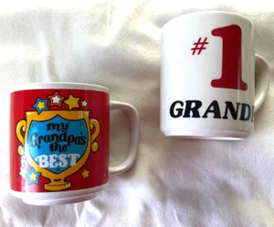 ^2 QTY Vintage "#1 Grandpa Mug" & my Grandpa's the BEST MUG/CUP'S PRE-OWNED - Picture 1 of 4