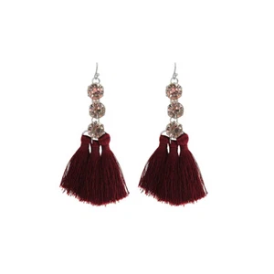 Fashion Women’s Dangle Earrings Triple Tassel Drop Ear Crystal Stone Jewelry - Picture 1 of 3