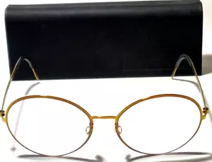 Lindberg gafas de mujer, gafas 8584 54/17 135, oro rosa, Dinamarca, estuche, como nuevas - Imagen 1 de 10