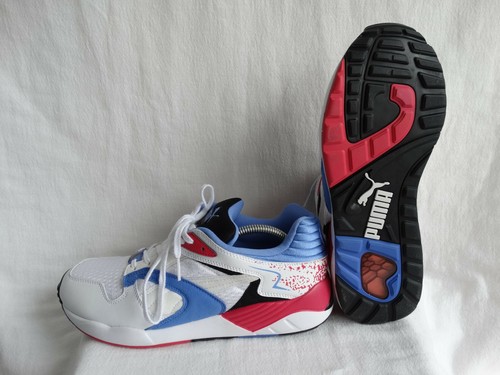Puma XS 850 PLUS sneaker EU 41 US 8 5 bianco blu chiaro rosso NUOVO 356143 08