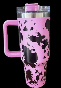 Western Cow Print 40 Oz Stainless Steel Tumbler New In Box - Picture 1 of 5