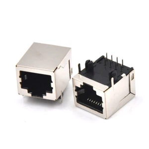 10 Pcs/Set Rj45 Réseau Ethernet 8P 8C Femelle Prise Connecteurs 8Pin Pcb-cx - Photo 1/6