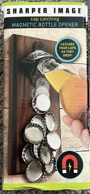 New & Factory Sealed Sharper Image Cap Catching Magnetic Bottle Opener Bin C - Image 1 of 2