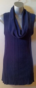 JOSEPH A. TUNIC BLUE METALLIC THREAD SWEATER COWL NECK TOP WOMEN SIZE L - Imagen 1 de 10