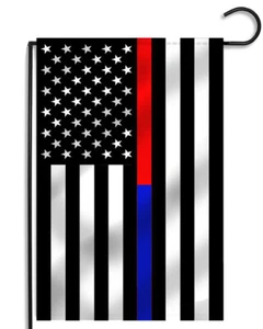 Garden Flag Embroidered USA Blue/Red Line 12"x18" - Picture 1 of 1