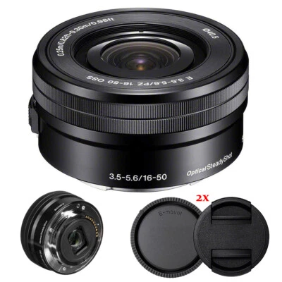 Sony E PZ 16-50mm f/3.5-5.6 OSS Lens For Sony E-Mount Cameras Black w/ F&R Cover - Image 1 of 4