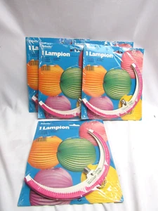 Vintage RIETHMULLER Paper Lanterns Party Decor Germany Set 5 Pink Sealed - Picture 1 of 9