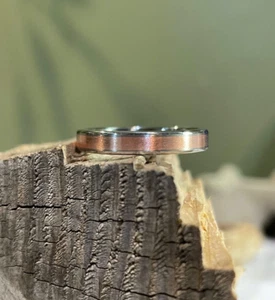 Copper and Titanium Ring, Satin Matte, Wedding Band for Men or Women, 3.5mm - Picture 1 of 8
