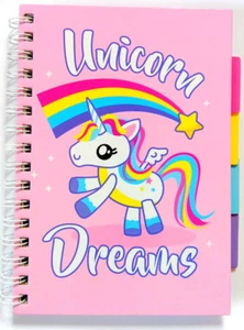 UNICORN Dream A5 Proyecto Notebook Pestañado Rosa Encuadernado Alambre Forrado 140 Páginas TAPA DURA - Imagen 1 de 2