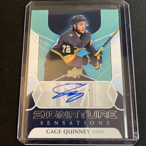 Gage Quinney 2020/21 Upper Deck Autograph Signature Sensations Vegas Knights