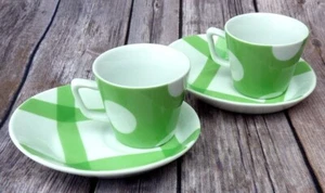 Murval Coffee Espresso Cup and Saucer Set Polka Dot Set of 2 Pieces-4 - Picture 1 of 6
